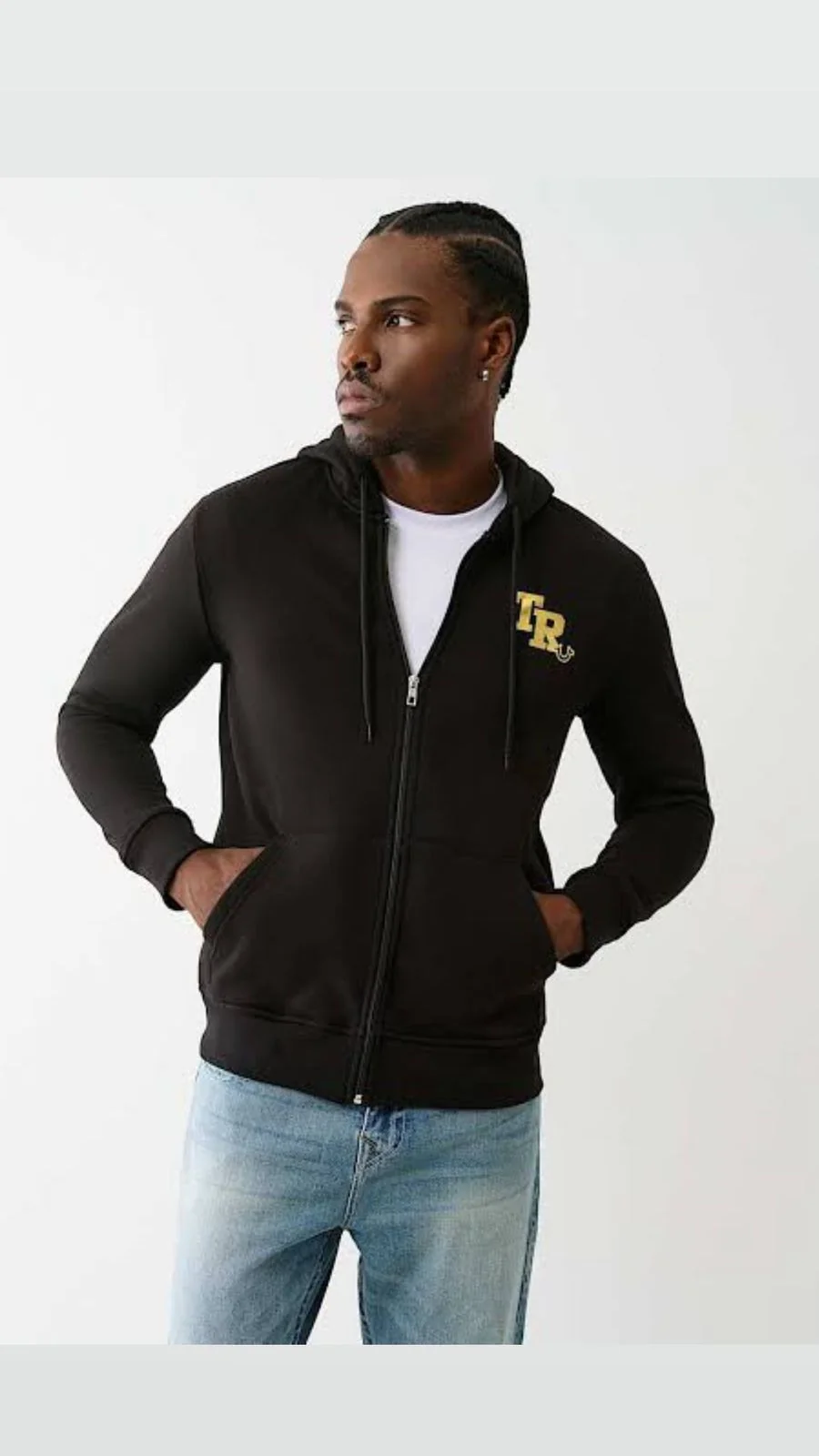 Sudadera Con Cierre Detalles Dorados True Religion